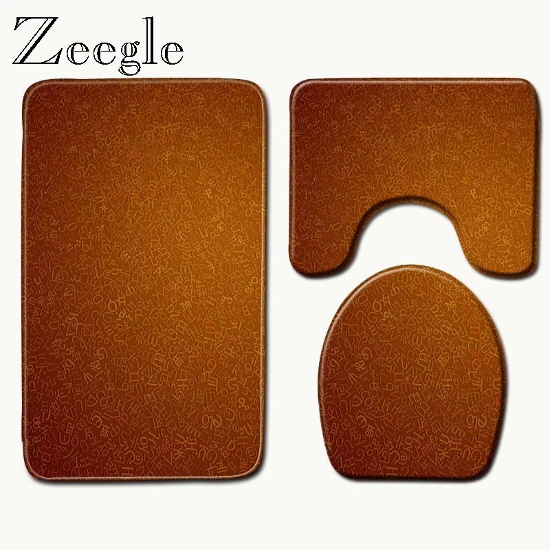 Zeegle 3 шт. коврики для ванной нескользящие Ванная комната Комплект ковриков 3D