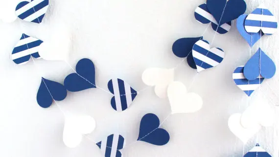 

Blue paper 10ft banners ,Greek garland ,Kids room decor, Blue nursery decor , Party Nautical decoration, Blue garland