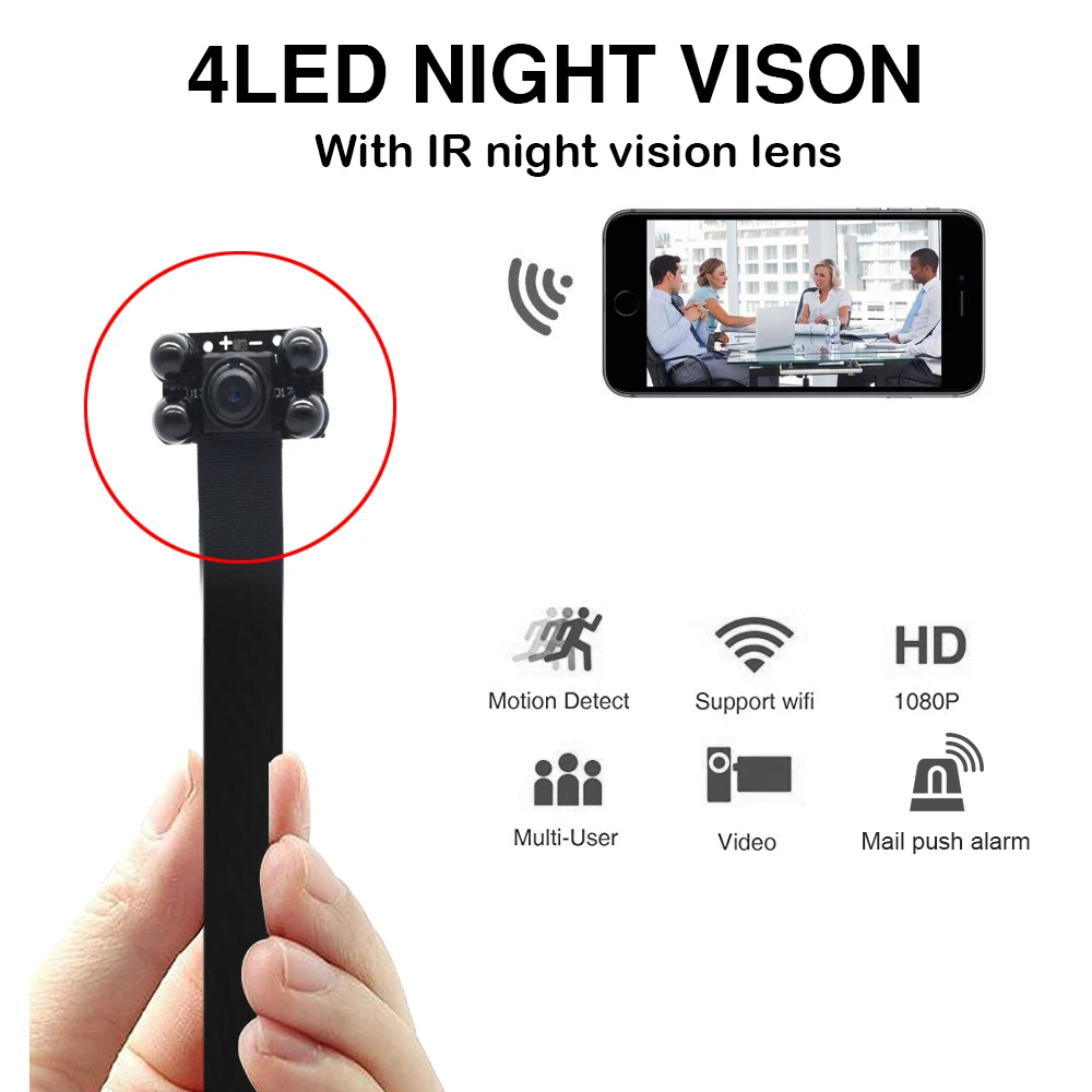 HD1080P мини Wifi камера Wi Fi P2P TF слот видео запись Обнаружение движения Дистанционное