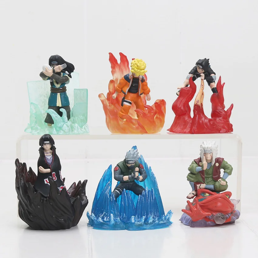 1243 6pcs 6-7cm Anime Action Figure Naruto Figure Uzumaki Naruto Uchiha Itachi Sasuke Susanoo Kakashi Minato Madara Hashirama For Christmas Gift - Цвет: 1243 6pcs 6-7cm