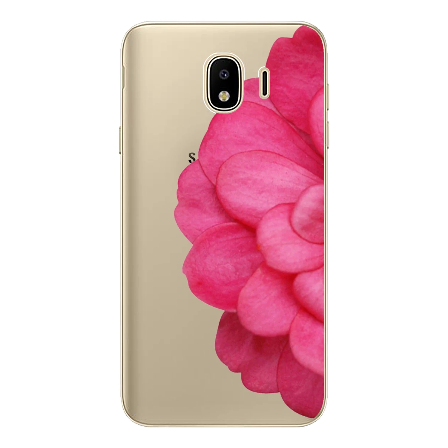 For Samsung Galaxy J4 2018 Case Cover EU 5.5&quot J400 J400F Soft TPU Silicone Cute Color Flamingo Rose Flower Painted Phone |