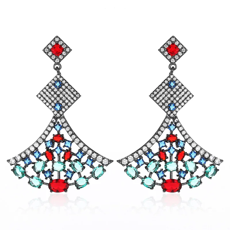 Винтажный трендовый дизайн геометрии черная сталь полностью микро проложенный