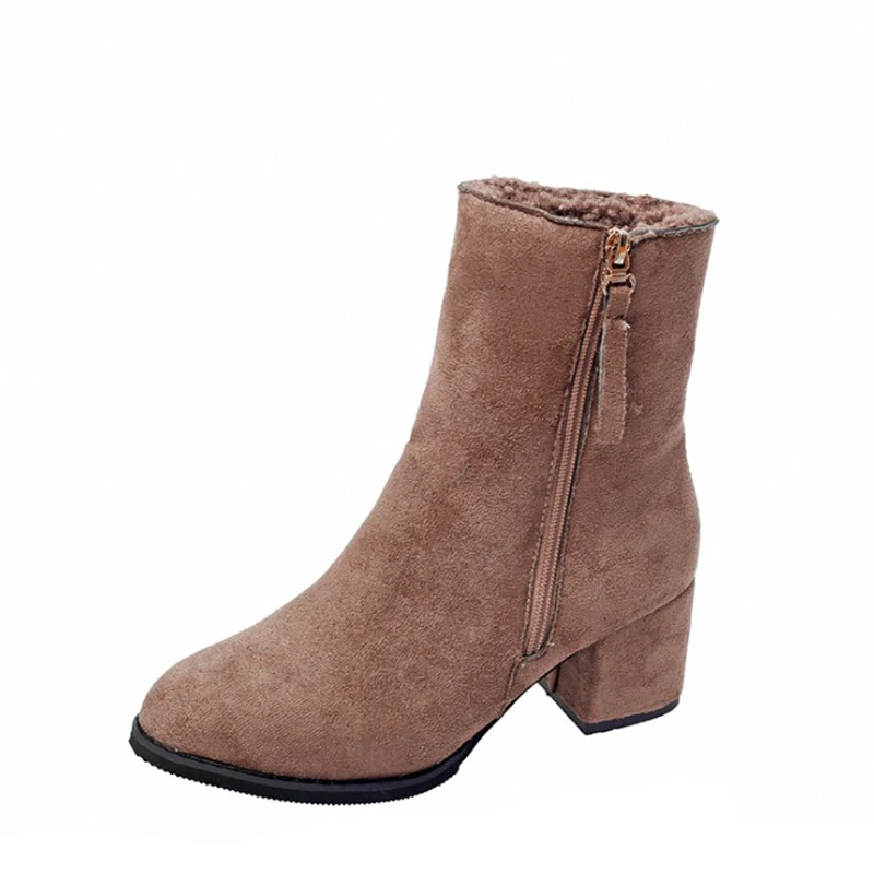 Женские ботинки Модные ботильоны для женщин из флока коллекция 2018 года женские
