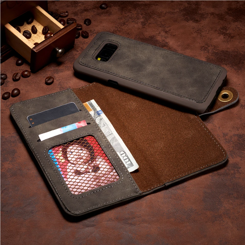 Felidio Case for Samsung Galaxy S8 Plus Wallet Magnet Removable PU Leather Flip Cover with Card Slots Holders S8Plus | Мобильные