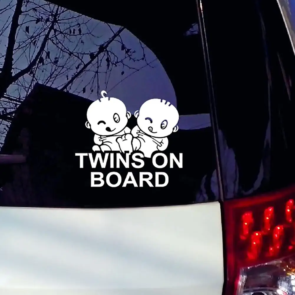 Водонепроницаемая наклейка Twins on Board для автомобильного стайлинга украшение