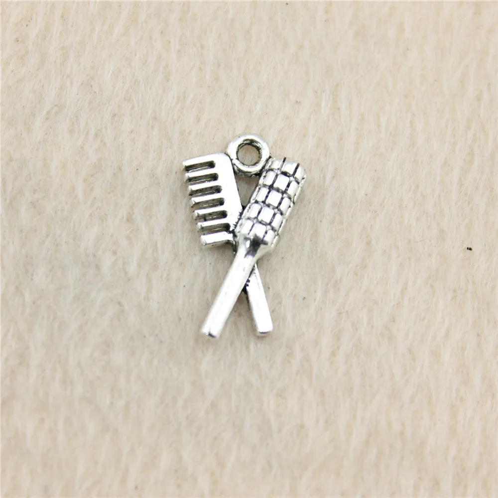 

80 шт./лот 20*12 мм старинные серебряные гребни Очаровательные Подвески DIY ювелирные изделия для браслета ожерелья серьги