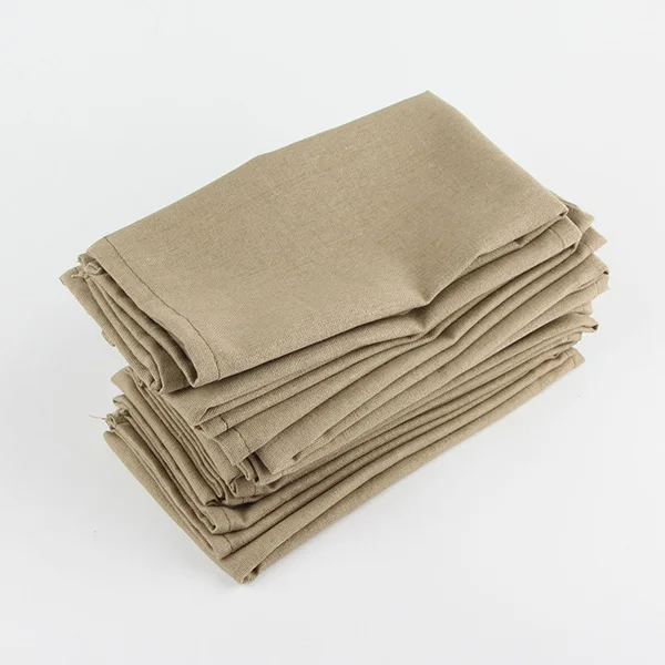 12-CJ006-4040Khaki Набор салфеток из ткани, льна и хлопка, 12 шт., теплоизоляционный коврик, обеденный стол, скатерть, салфетка, тканевые салфетки - Цвет: 12-CJ006-4040Khaki