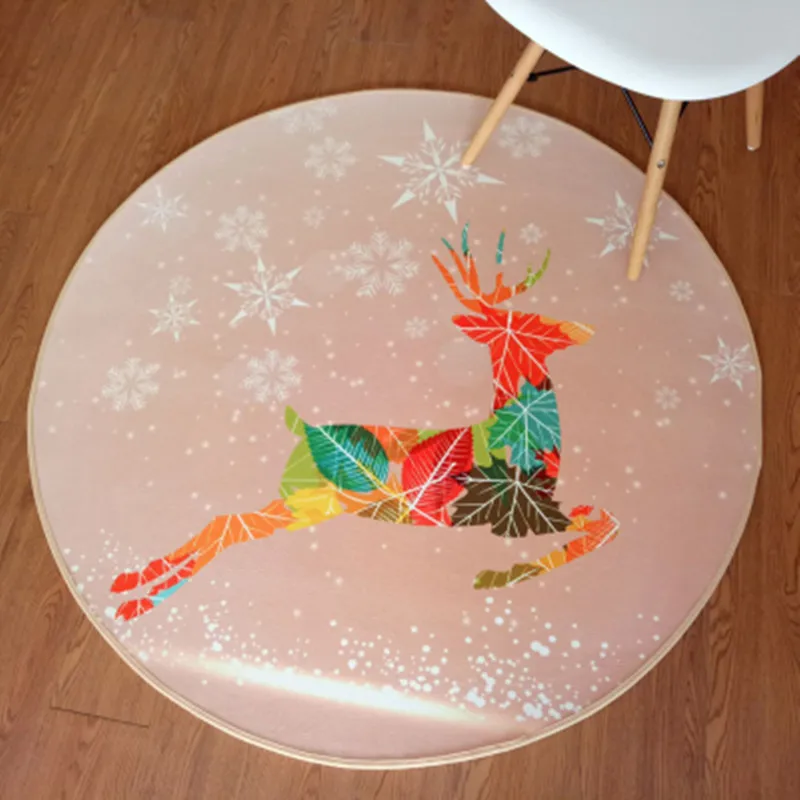 Милые Мультяшные мягкие круглые декоративные коврики с небом котом напольные