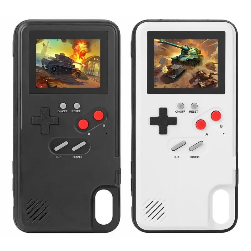Полноцветный дисплей ретро игровая консоль встроенный 36 игр портативный игровой плеер телефон защитный чехол для iPhone XS Max чехол