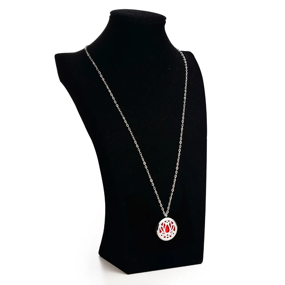 

New Stainless Steel Aromatherapy Perfume Essential Oils Diffuser Lockets Pendant Necklace For DIY Necklace Christmas Party Gift