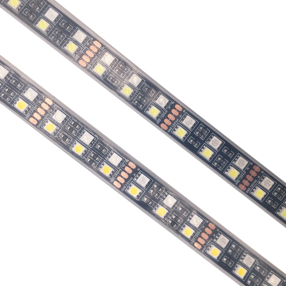 5050 Двухрядные RGB светодиодные ленты водонепроницаемый 120 светодиодный s/m 5 м чёрно-белые печатные платы RGBW RGBWW светодиодный светильник DC 12 В 24 В IP30/IP67