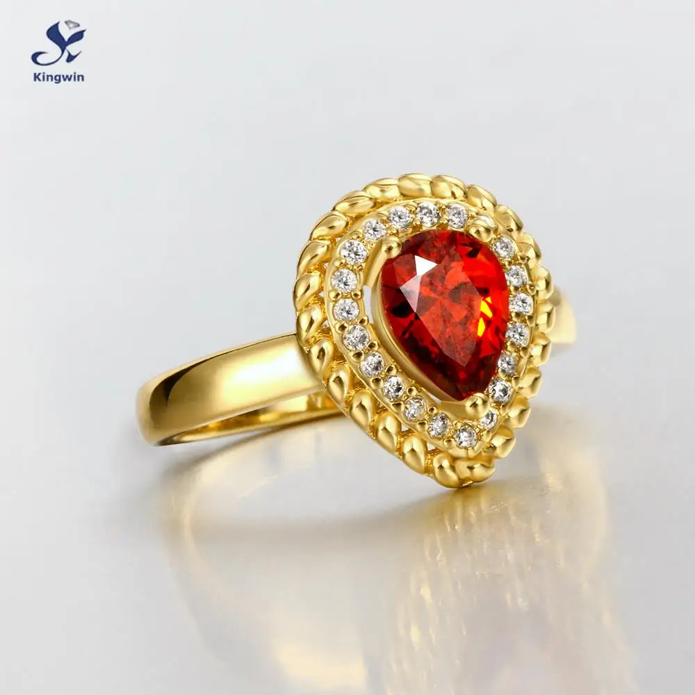 Хорошее качество грушевидный полудрагоценный камень гранат Красный Цирконий cz