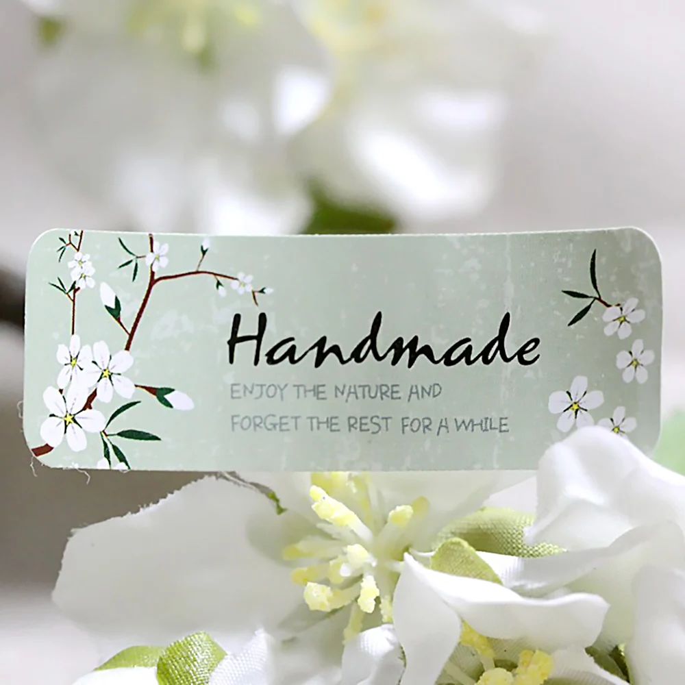 120 шт. зеленый ручной работы ярлык для еды уплотнительная этикетка упаковка мешок