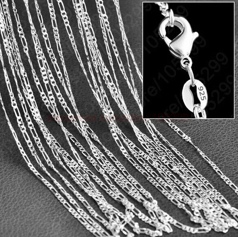 

20pc Sales Retail Wholesale Quality Classic Jewelry Silver Chain Necklace Figaro Chain Ms. / Men Necklace 2.5mm 16-30 inch Jewel