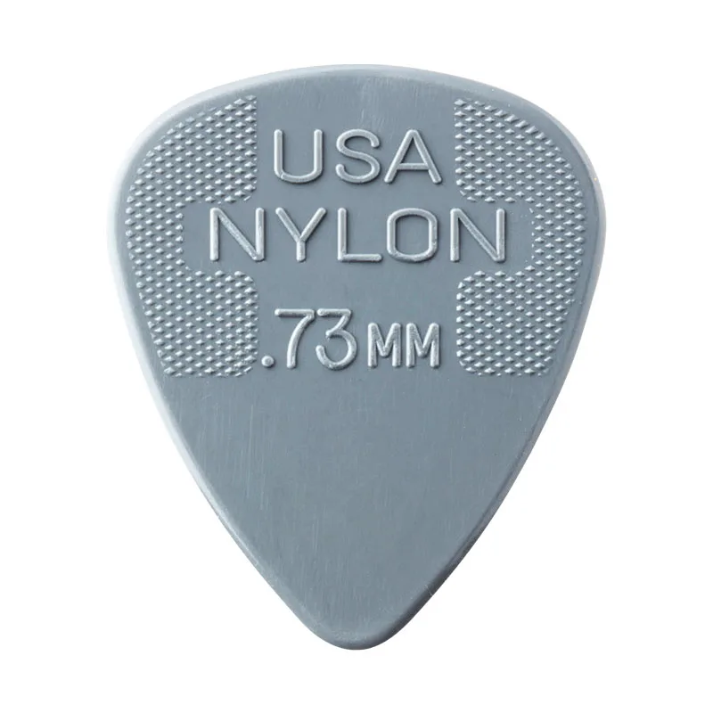 Nylon 0.73mm Цельнокроеное платье Dunlop нейлон Max Grip Стандартный гитары Палочки медиатор гитары gicks, 0,6/0,73/0,88/1,0/1,14/1,5 мм гитары Палочки s - Цвет: Nylon 0.73mm