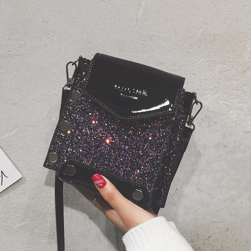 Вечеринка для женщин сумки Crossbody небольшой площади сияющий материал роскошные