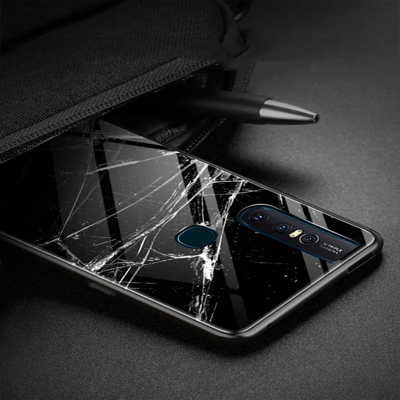 Чехол для телефона vivo V15 V1831T ретро мультяшный чехол из закаленного стекла V 15