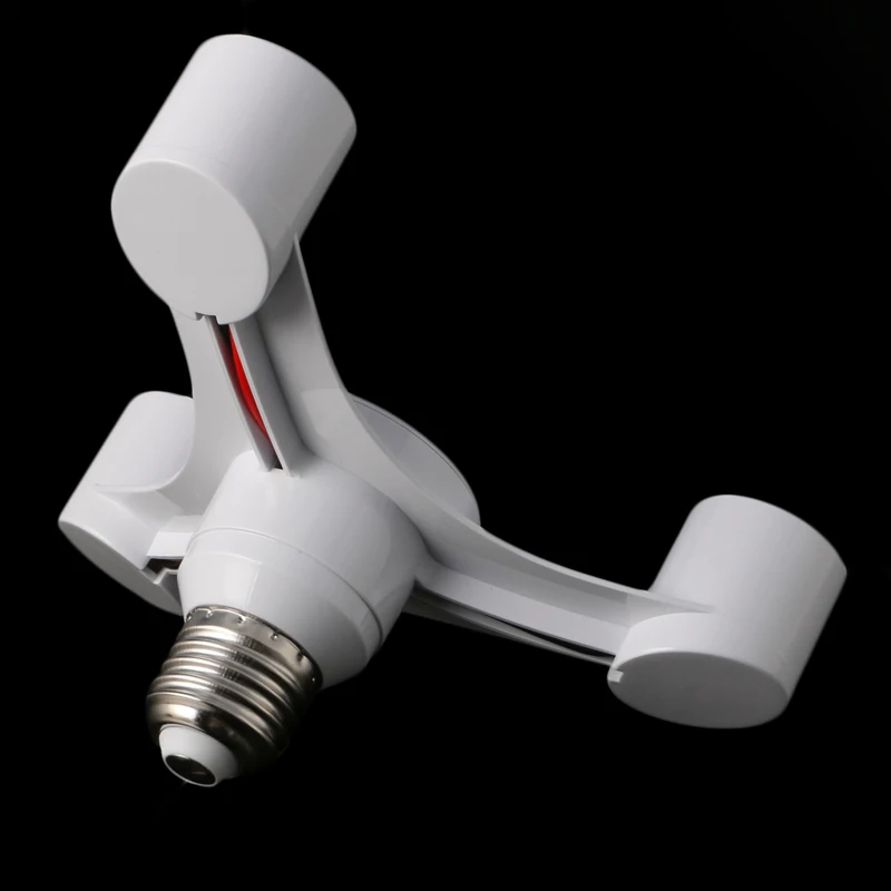 

3 In 1 E27 To 3E27 Base Socket Splitter LED Light Lamp Bulb Adapter Holder White