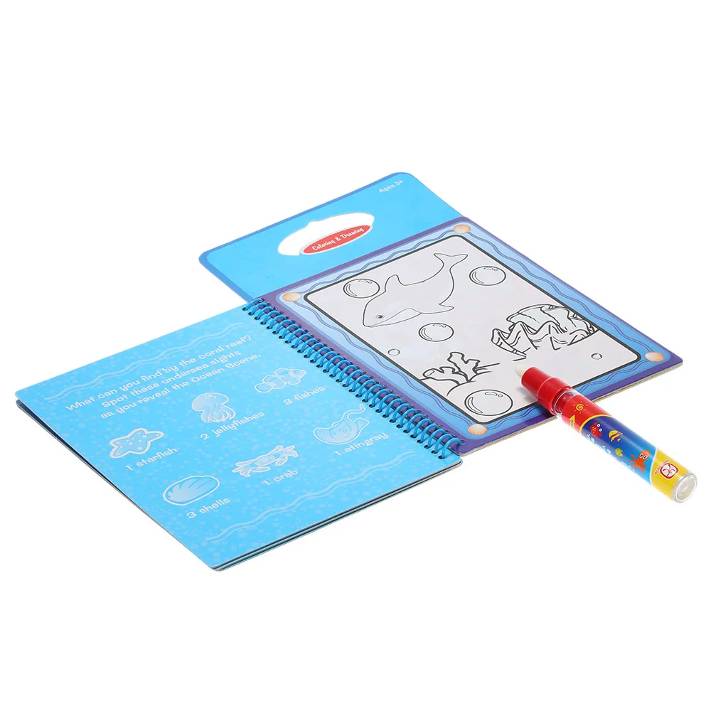 Нетоксичная Волшебная книга для рисования водой книжка раскраска с волшебной