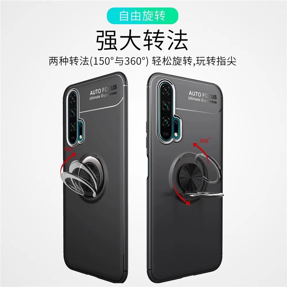 Чехол KDTONG для Huawei Honor 20 Pro роскошный мягкий силиконовый чехол с магнитным кольцом |