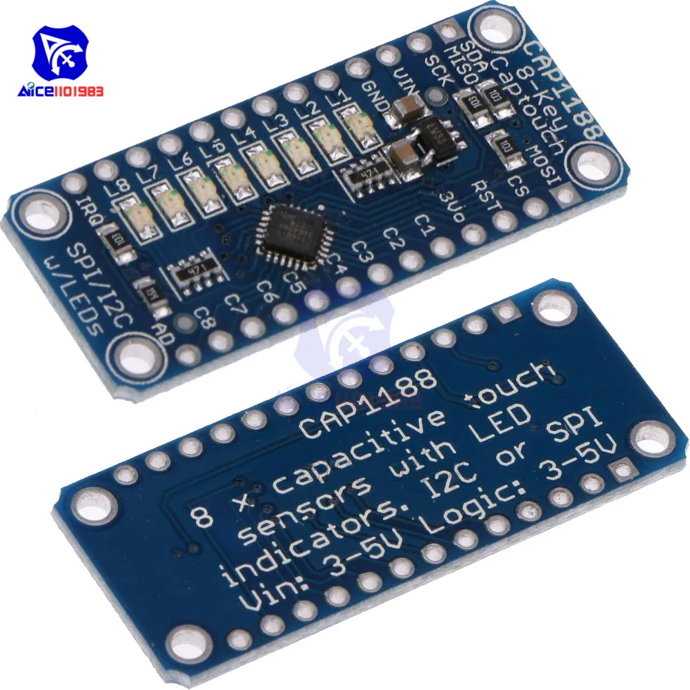 CAP1188 8 ключ емкостный сенсорный датчик модуль SPI igc Captouch светодиодный для Arduino