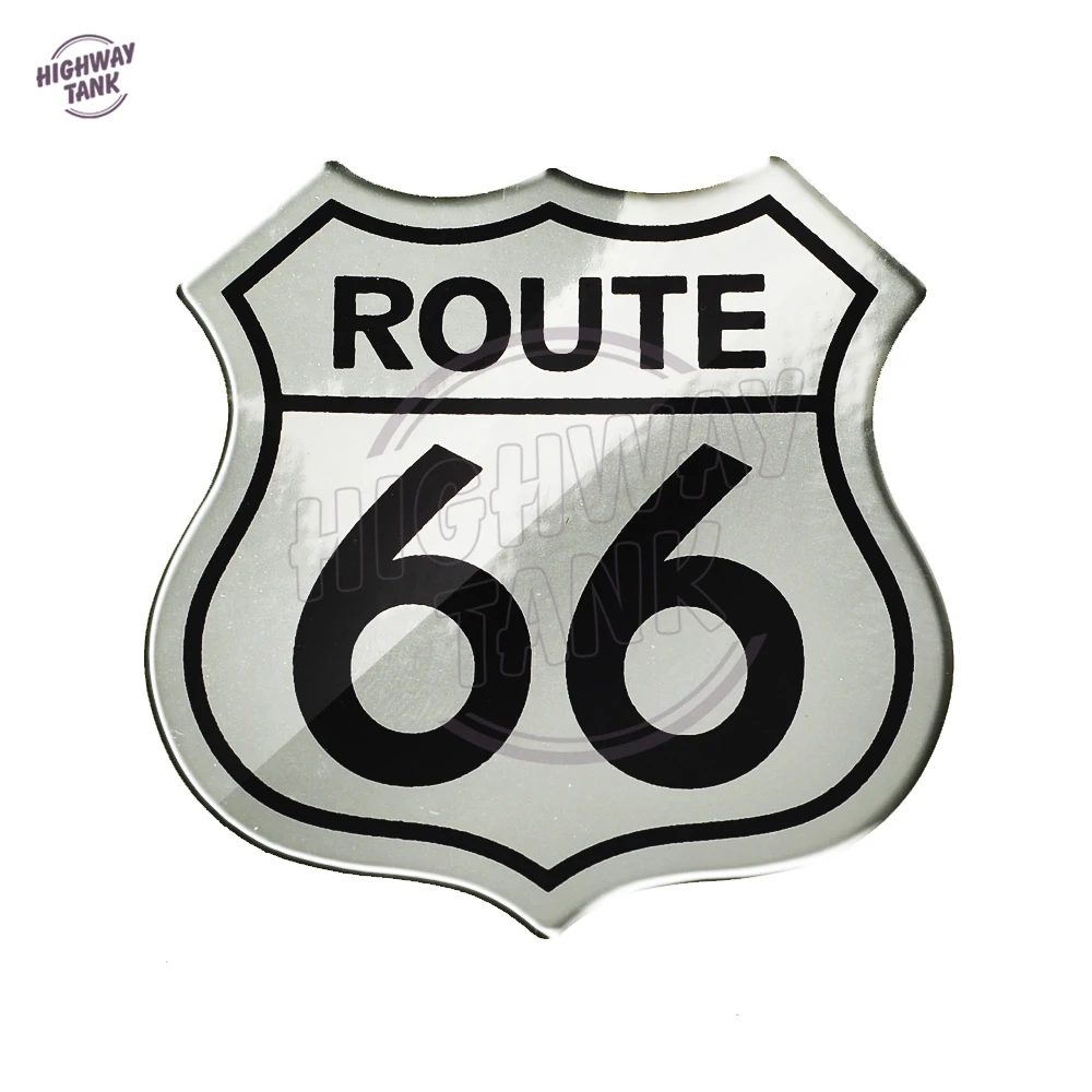 Silver 3D мотоцикл наклейка Америка США Route 66 стикер автомобиля хвост наклейка для Мото ATV - Цвет: Silver