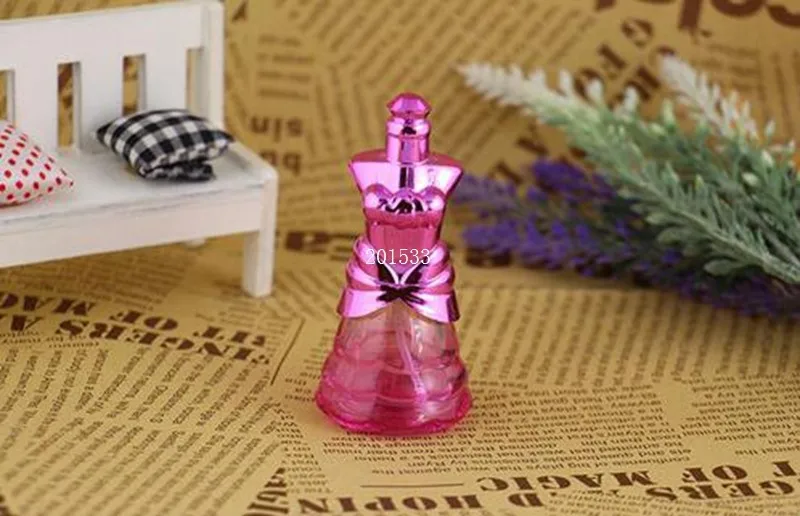 値段 プリンセスドレス香水瓶10ミリリットル色ガラス空のスプレーボトル旅行詰め替え化粧品容器500ピース/ロット