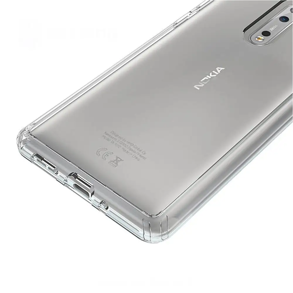 Прозрачный чехол для телефона Nokia 8 мягкий ударопрочный жесткий из ТПУ прозрачный
