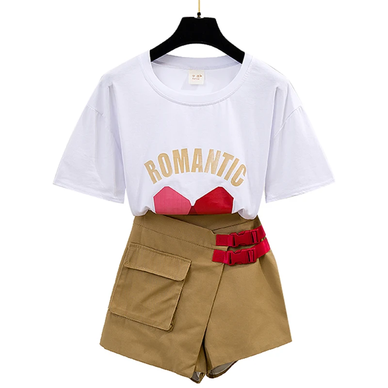 Trytree летний женский комплект из двух предметов Повседневный хлопковый топ с