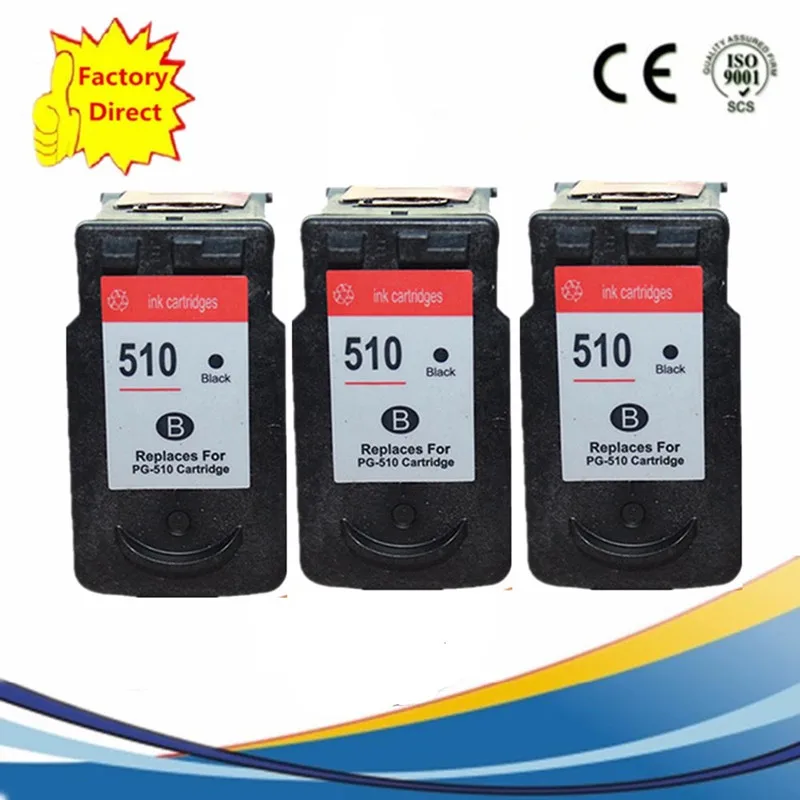 3BK PG-510 XL PG510 PG 510 CL-511 CL511 CL 511 картриджи с чернилами восстановленные Pixma IP2700 IP2702 MP240 MP250 MP252 MP260 - Цвет: 3BK