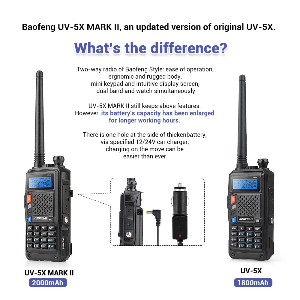 Оригинальный BAOFENG UV 5X обновленная версия 5R UV5R двухстороннее Радио рация FM Функция