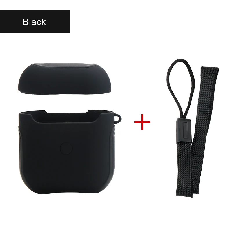 IKSNAIL чехол для наушников для Apple AirPods 2 силиконовый чехол беспроводные Bluetooth наушники Air Pods Чехол защитный для AirPod чехол - Цвет: black