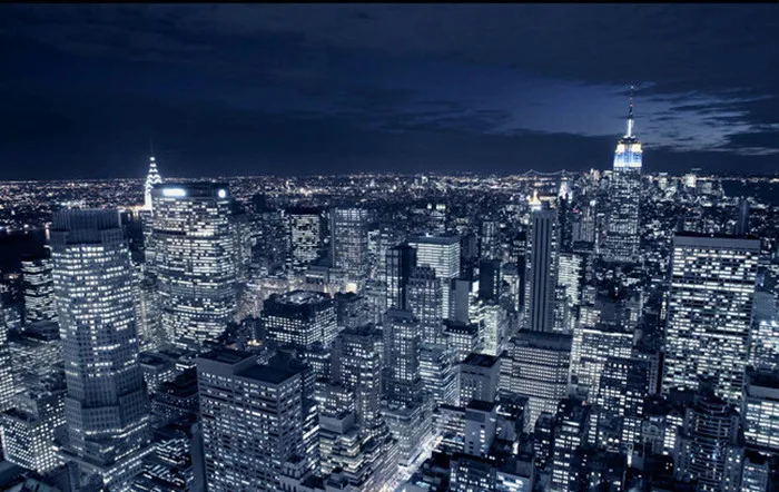 Новейшая 3d-роспись 3D красивый черный и белый в Нью-Йорк ночью настенная бумага