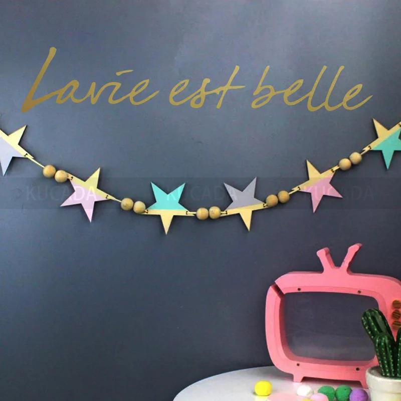 Виниловые золотые вдохновляющие французские слова жизнь так замечательная