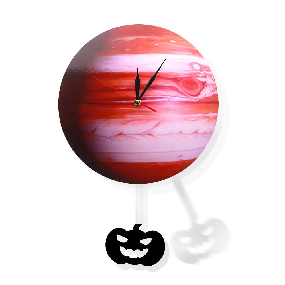 Космические маятниковые качающиеся настенные часы на Jupiter Planet 3D современный
