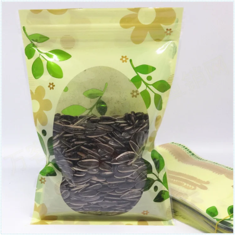 100 шт./лот 12*20 см 16*24 см закуска к чаю прозрачный Ziplock Упаковочные пакеты зеленый лист тепла уплотнение пластиковый клапан герметичный мешок