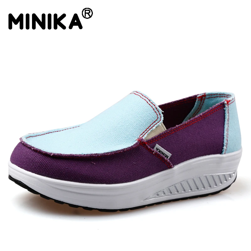 Minika/Модная женская обувь для похудения на танкетке Повседневная дышащая