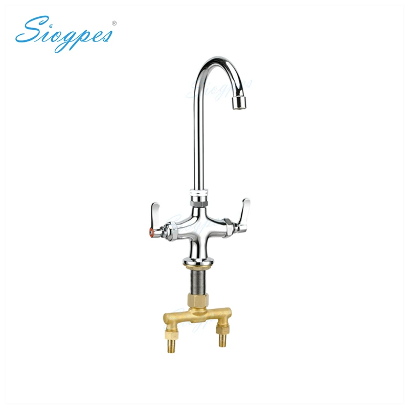 

Твердый латунный 4 "Deck Mount коммерческий кухонный кран для раковины с насадкой Swanneck для баров/кафе
