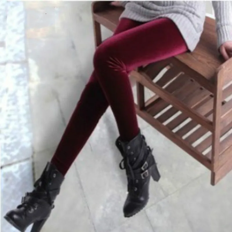 

New Spring Summer Autunb Lenggings Women Velvet Leggings High Elastic Crushed Velvet Pants Women Push up Leggings