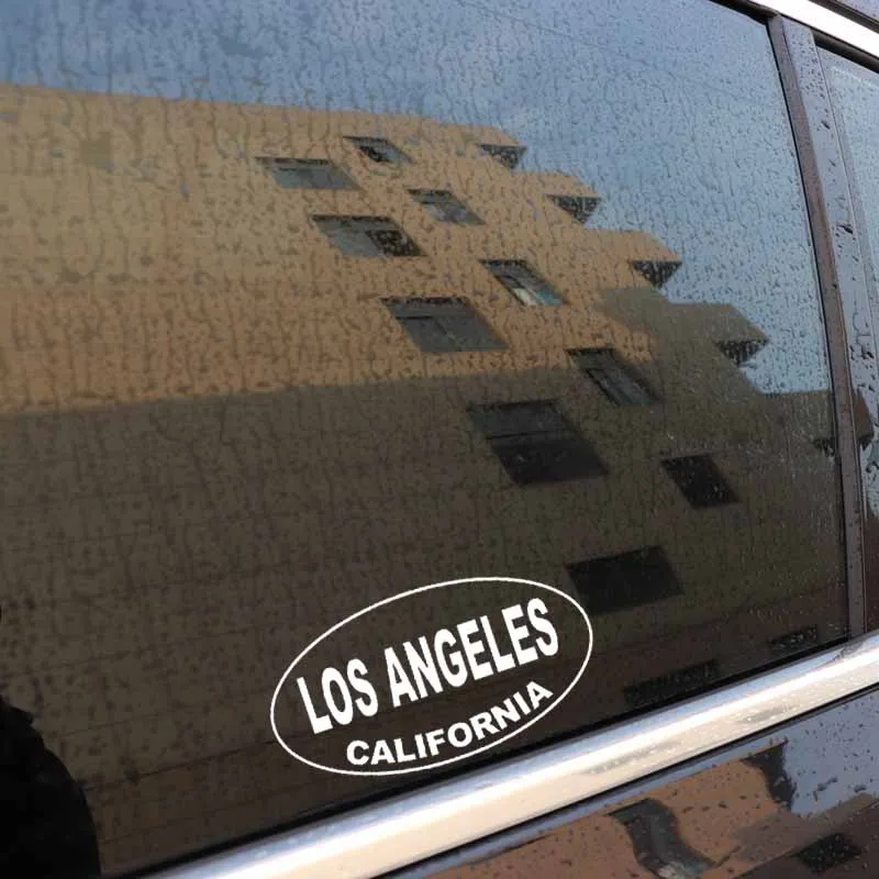 YJZT 13 7 см * 3 LOS ANGELES CALIFORNIA овальные автомобильные наклейки виниловые черные и