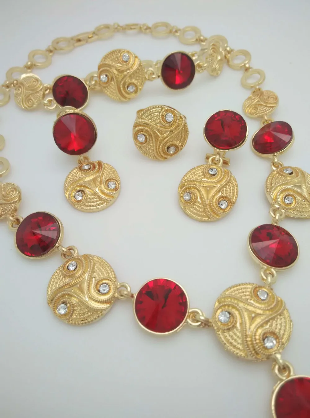 Комплект из колье серёг и кольца цинкового сплава|african beads jewelry set|beaded setnigerian wedding |
