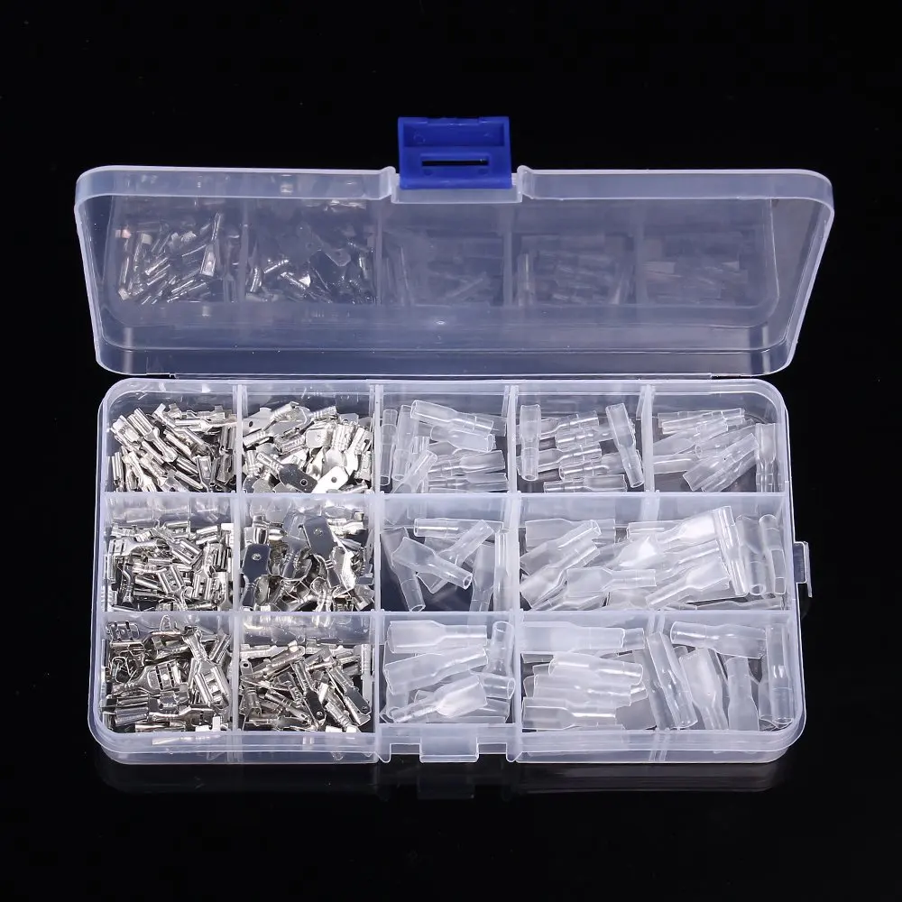 

270Pcs Assorted Crimp Terminals Set 2.8mm 4.8mm 6.3mm Wire Male Female Spade Connector