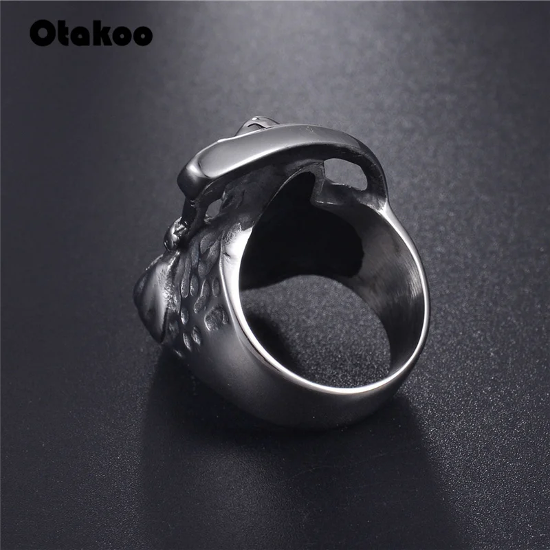 Otakoo unk 316L кольца из нержавеющей стали для мужчин Готический Ад смерти череп