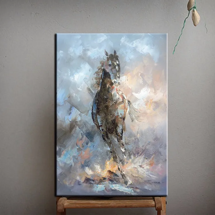 

Нож, картина маслом, лошадь на холсте, черный художник красоты, высокое качество, абстрактный нож, лошадь, картина для украшения стен