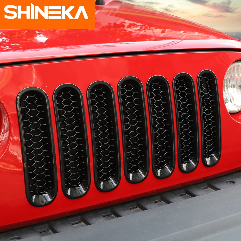SHINEKA гоночные грили для Jeep Wrangler JK 2007 2017 сотовые Передние решетки сетки решетка