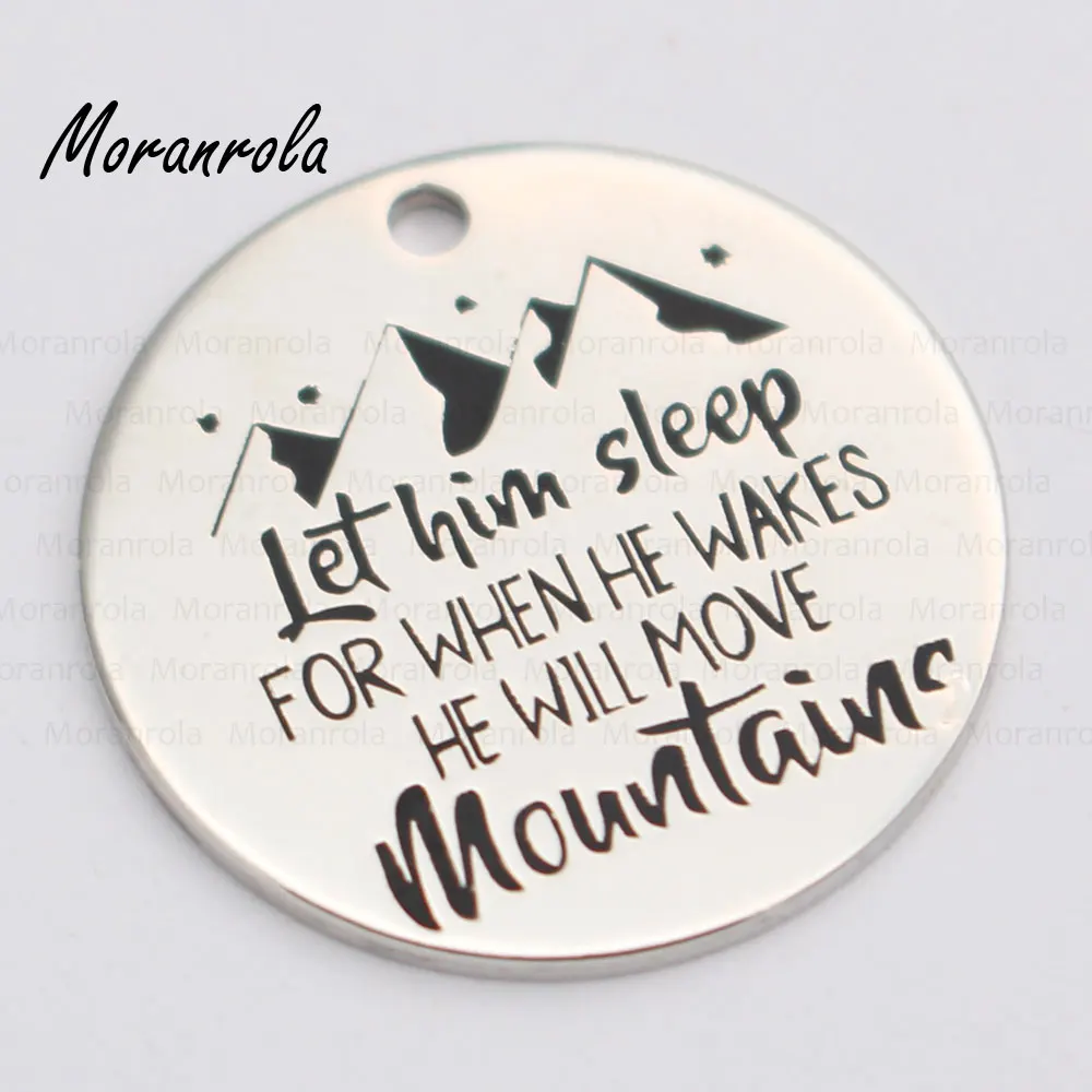 Новинка медное ожерелье с надписью Let him sleep for when Wake he will move mountains брелок