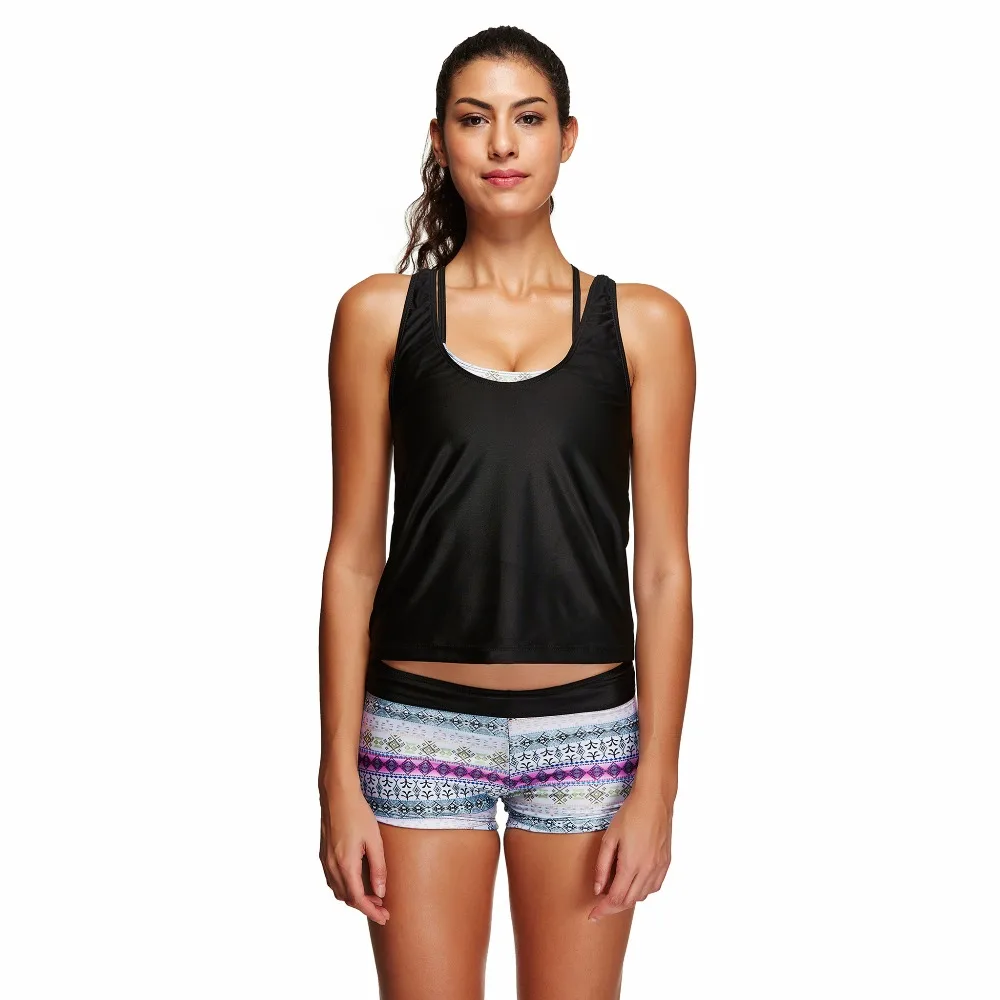 3 шт. съемные танкини спортивный бюстгальтер для плавания бикини с коротким низом