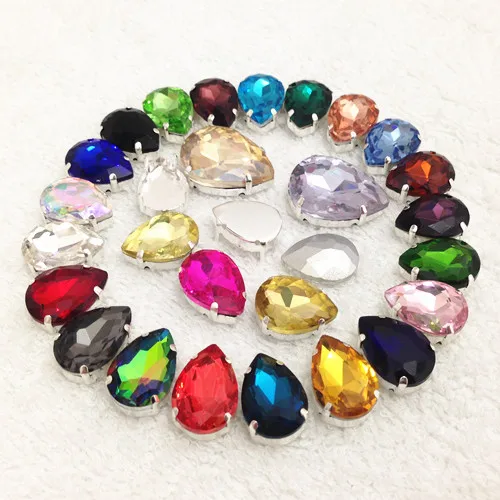 Olivine Color Sew On Rhinestones Pear Shape Fancy Stone With Claw Setting 10x14mm13x18mm 18x25mm 20x30mm For Jewelry Making | Дом и сад