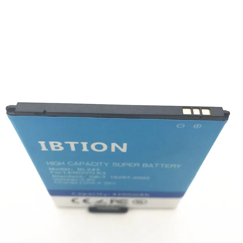 IBTION 3900mAh BL243 Аккумулятор для Lenovo K3 Note K50 T5 A7000 A5500 A5860 A5600 A7600|Аккумуляторы мобильных