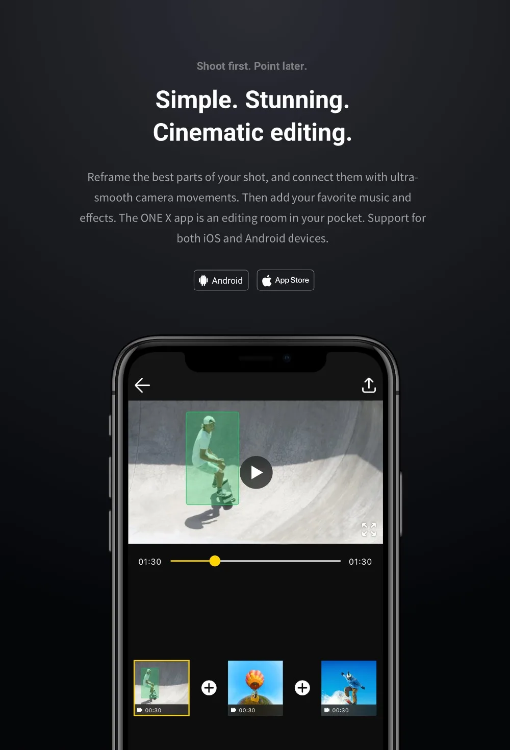 Insta360 ONE X Спортивная Экшн-камера 5,7 K видео VR 360 для iPhone и Android youtube камера экшн-камера видео в реальном времени